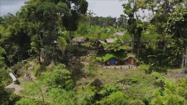 Drone Vídeo Tiroteio Vale Verde Com Uma Casa Entre Uma — Vídeo de Stock