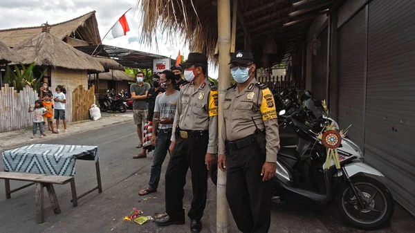 Desa Munggu Mengwi Kabupaten Badung Bali Indonésia Setembro 2020 Policiais — Fotografia de Stock