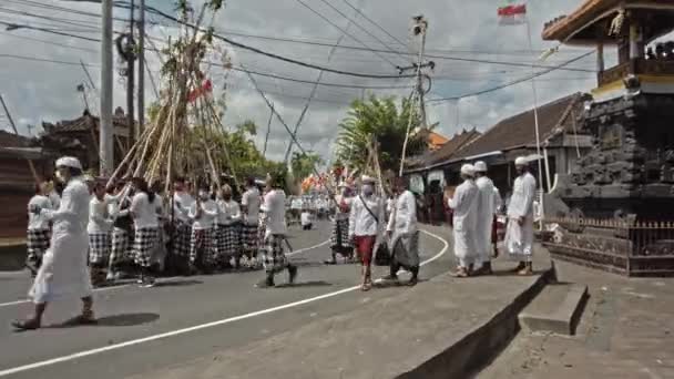 Desa Munggu Mengwi Kabupatten Badung Bali Indonesia September 2020 儀式Mekotek — ストック動画