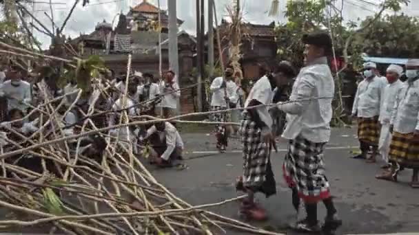 Desa Munggu Mengwi Kabupaten Badung Bali Indonesia Septiembre 2020 Ceremonia — Vídeos de Stock