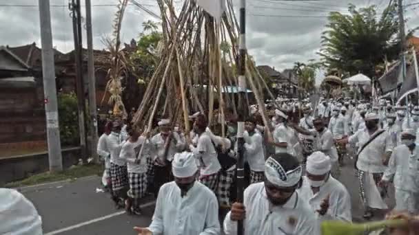 Desa Munggu Mengwi Kabupaten Badung Bali Endonezya Eylül 2020 Tören — Stok video