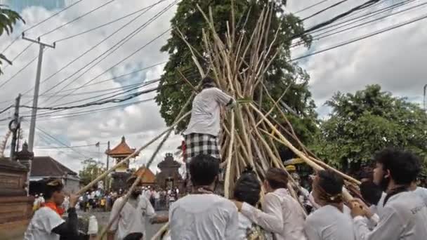 Desa Munggu Mengwi Kabupaten Badung Bali Indonesië September 2020 Ceremonie — Stockvideo