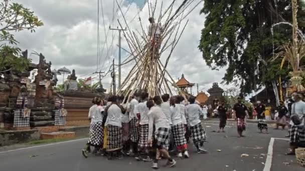 Desa Munggu Mengwi Kabupaten Badung Bali Indonésie Září 2020 Obřad — Stock video