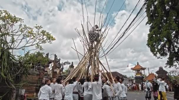 Desa Munggu Mengwi Kabupaten Badung Bali Indonesia Σεπτεμβρίου 2020 Τελετή — Αρχείο Βίντεο