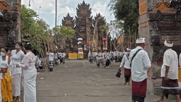 Desa Munggu Mengwi Kabupaten Badung Bali Indonesia 2020 Ceremony Mekotek — 비디오