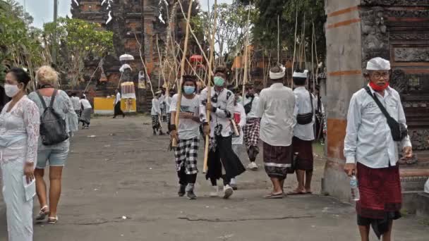 Desa Munggu Mengwi Kabupaten Badung Bali Indonesia 2020 Ceremony Mekotek — 비디오