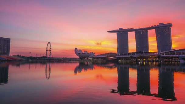 Singapore Oktober 2017 Belangrijkste Concentratie Van Attracties Marina Bay Ochtend — Stockvideo