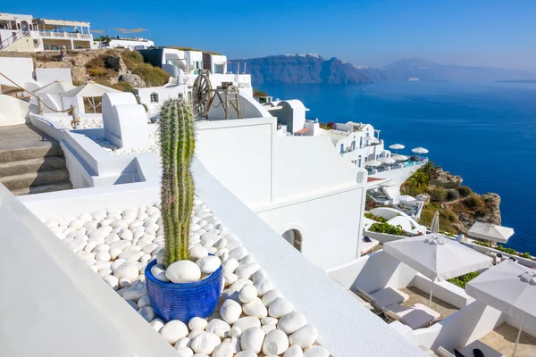 Griekenland Witte Huizen Van Oia Een Bergachtige Kust Van Santorini — Stockfoto