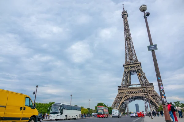 France Paris May 2019 Cloudy Summer Day Traffic Jena Bridge — Stock Photo, Image