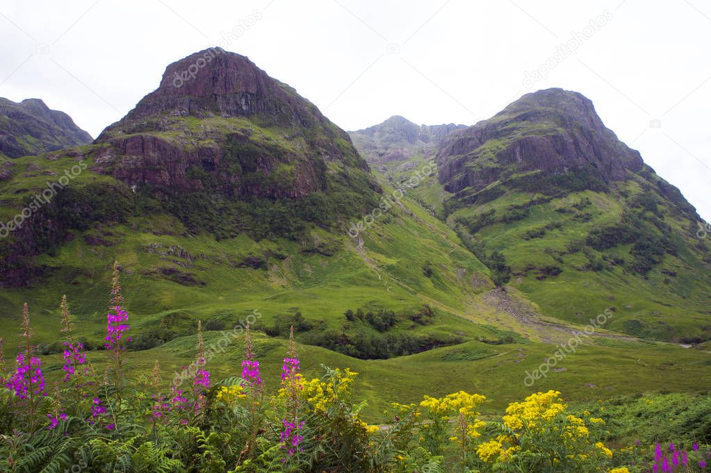 The untamed hills of Glen Coe in the Scottish Highlands, site of the infamous massacre of the MacDonald clan.