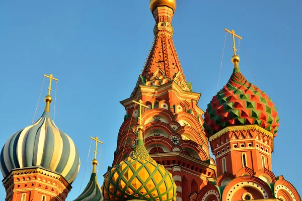 Cúpulas San Catedral Basilio Plaza Roja Siglo Xvi Moscú Rusia — Foto de Stock