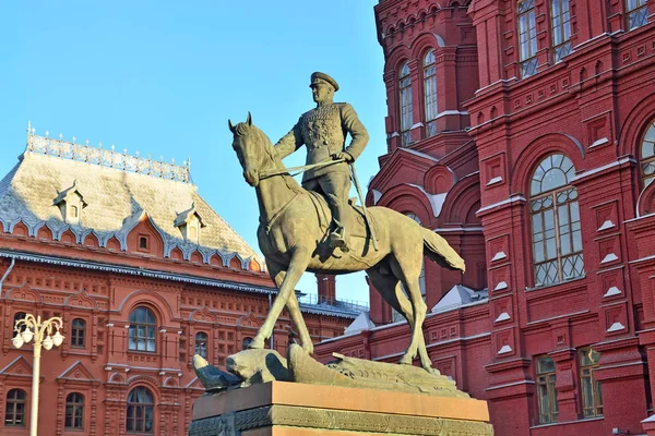 Moscou Rússia Novembro 2018 Monumento Equestre Marechal União Soviética Georgy — Fotografia de Stock