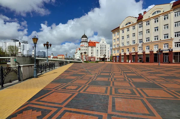 KALININGRAD, RUSSIA - 22 April 2017: View of the Fishing village - cultural and ethnographic complex,  tourist attraction of the city — Stock Photo, Image