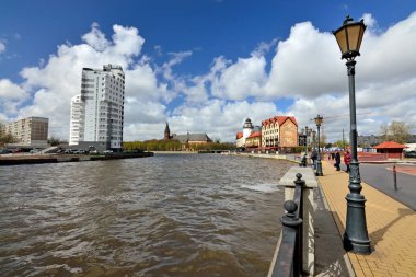 Kaliningrad, Rusya Federasyonu - 22 Nisan 2017: balıkçı köyü - kültürel ve etnografik kompleksi görünümünü