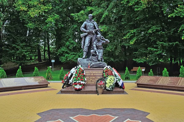俄罗斯加里宁格勒-2013年9月18日: 胜利公园的士兵球探纪念碑 — 图库照片