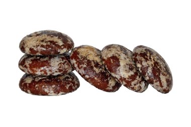 Beyaz arka planda izole edilmiş lezzetli çikolatalı zencefilli çörek.