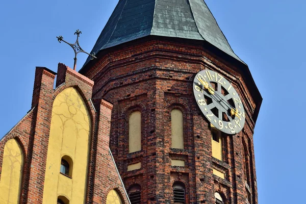 加里宁格勒 俄罗斯 2020年9月30日 柯尼斯堡大教堂塔 14世纪哥特式神庙 加里宁格勒的象征 至1946年 俄罗斯肯尼斯堡 — 图库照片