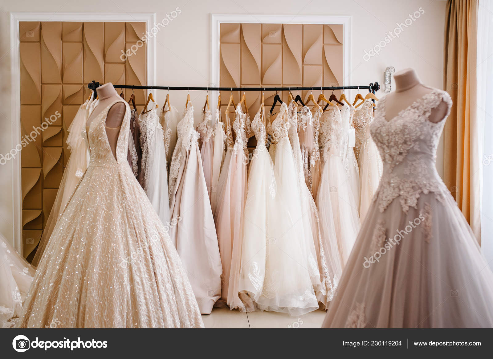 wedding dress on hanger