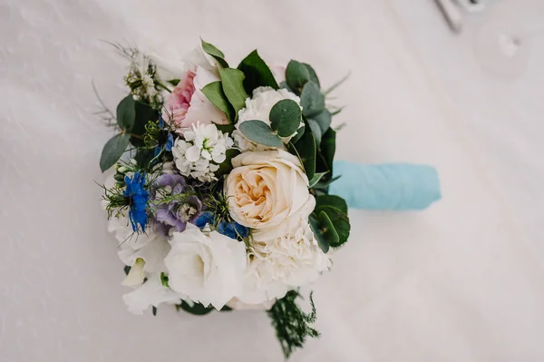 Güzel Buket Çiçek Yeşillik Büyük Düğün Töreni Için Gelin Buketi — Stok fotoğraf