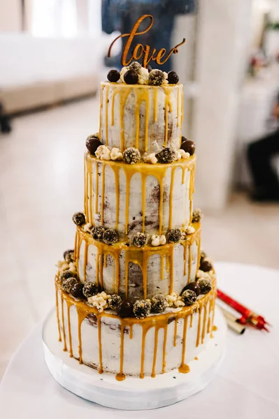 Fresh Wedding Cake Wedding Banquet — Stock Photo, Image