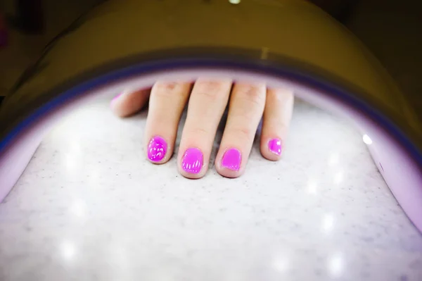 Vista Cercana Mujer Haciendo Manicura Casa — Foto de Stock