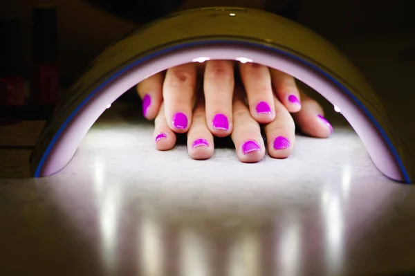 Vista Cercana Mujer Haciendo Manicura Casa — Foto de Stock