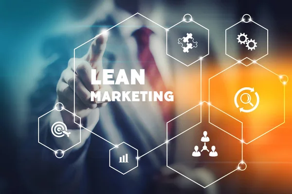Business Leader Presenting Selecting Lean Marketing Actions Modern Marketers — Stock Photo, Image