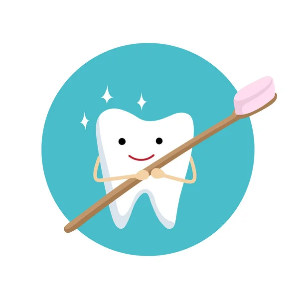 Illustrazione vettoriale di carino dente sorridente — Vettoriale Stock