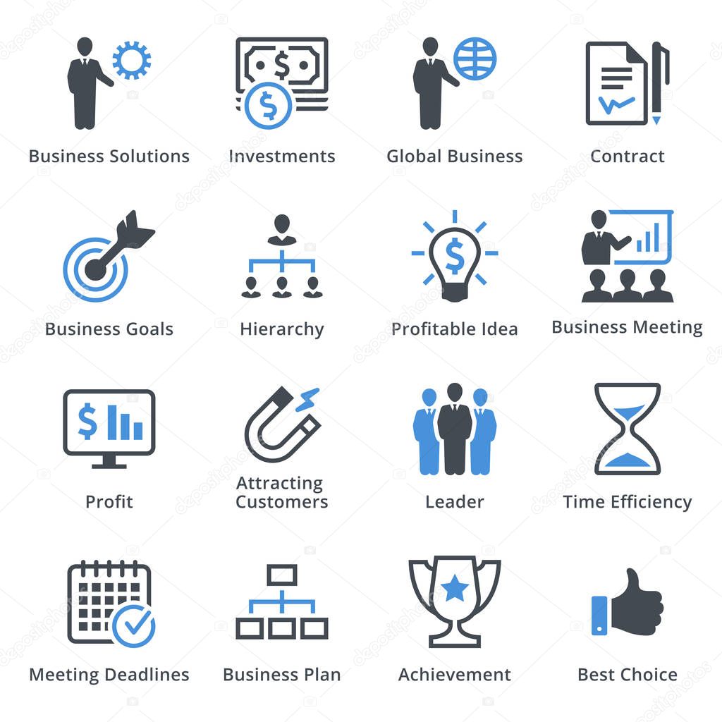  Business Icons Set 2 - Blue Series