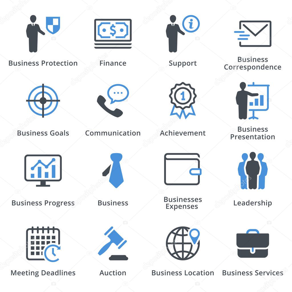  Business Icons Set 4 - Blue Series