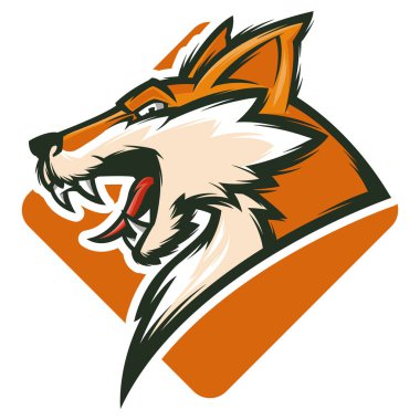 kızgın fox maskot logo illüstrasyon vektör