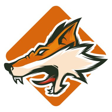 kızgın fox maskot logo illüstrasyon vektör
