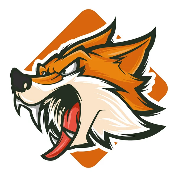 Zły Fox Wektor Ilustracja Logo Maskotka — Wektor stockowy