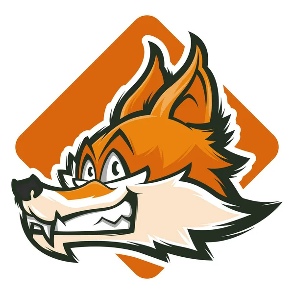 Zły Fox Wektor Ilustracja Logo Maskotka — Wektor stockowy