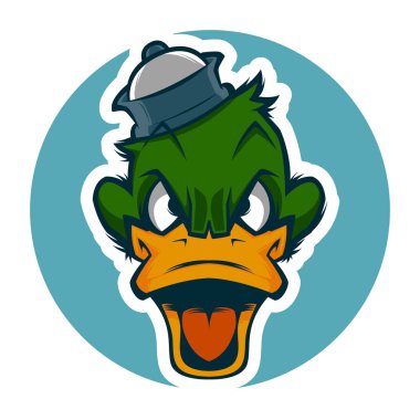 kızgın ördek baş illüstrasyon maskot esports logosu
