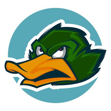kızgın ördek baş illüstrasyon maskot esports logosu