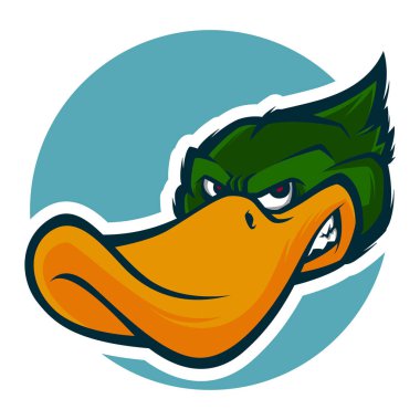 kızgın ördek baş illüstrasyon maskot esports logosu
