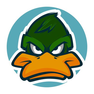 kızgın ördek baş illüstrasyon maskot esports logosu