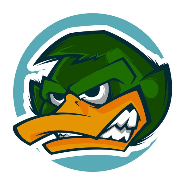 Enojado cabeza de pato ilustración mascota esports logo — Archivo Imágenes Vectoriales