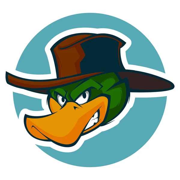 Raivoso pato cabeça ilustração mascote esports logotipo — Vetor de Stock