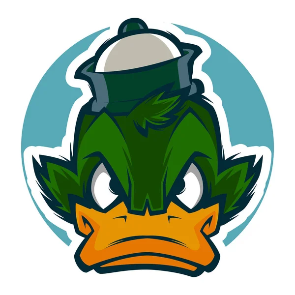Enojado cabeza de pato ilustración mascota esports logo — Archivo Imágenes Vectoriales