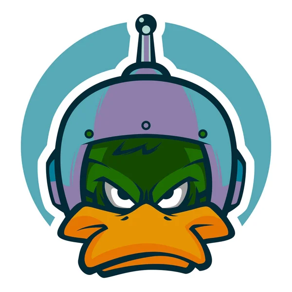 Enojado cabeza de pato ilustración mascota esports logo — Vector de stock