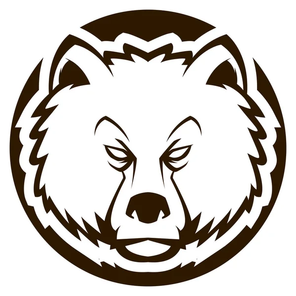 Czarno-biały ilustracja niedźwiedź maskotka wektor zły Ilustracja Stockowa