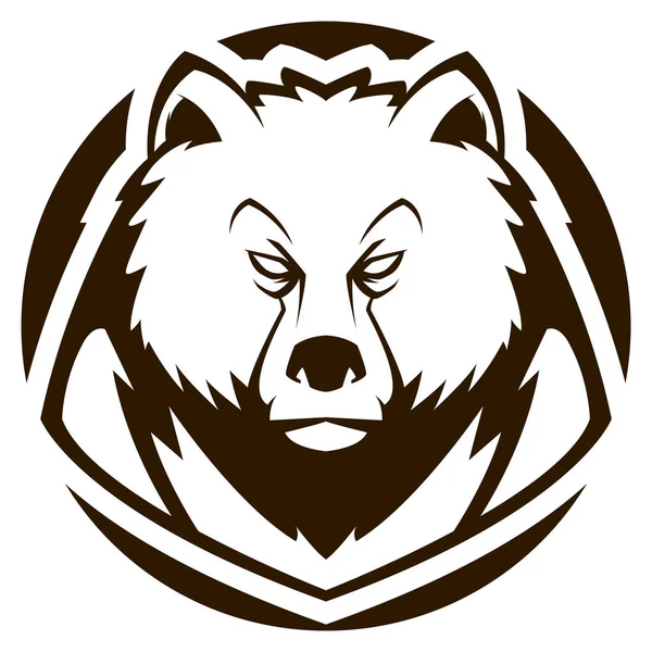 Сердитий ведмідь чорно-білий талісман Векторні ілюстрації Векторна Графіка
