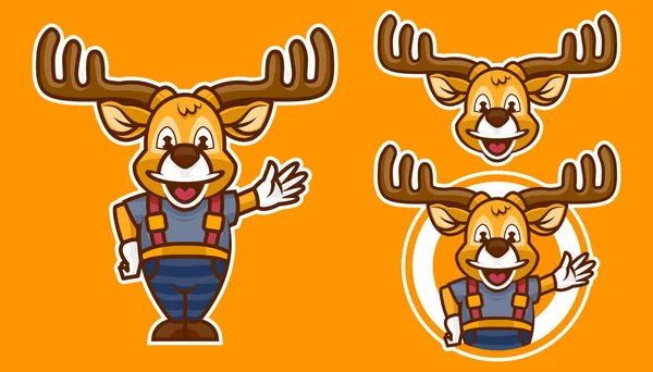 Funny deer mascot vector logo illustration Vector Graphics