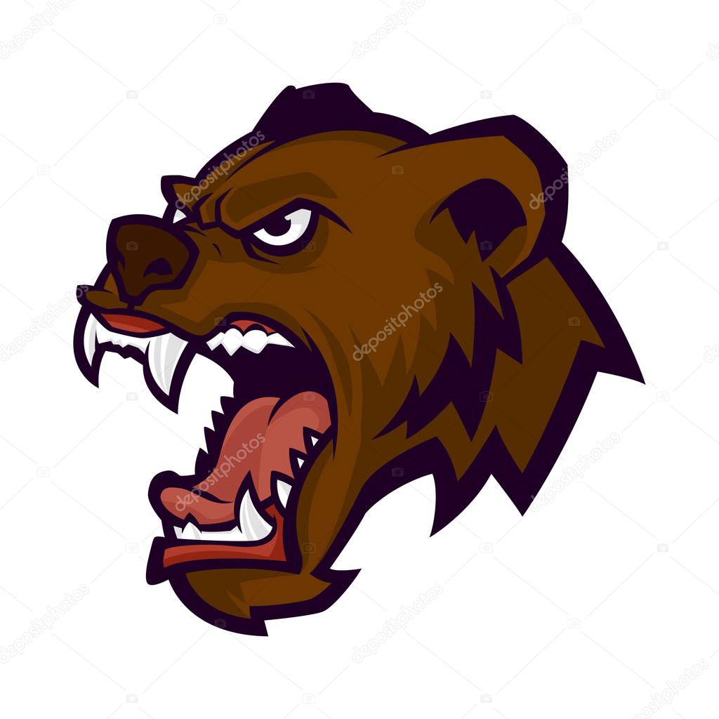 angry bear mascot vector illustration