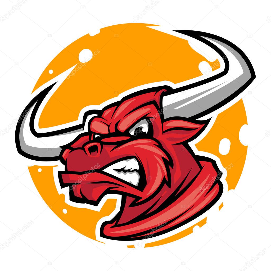 Angry bull head mascot vector illustration