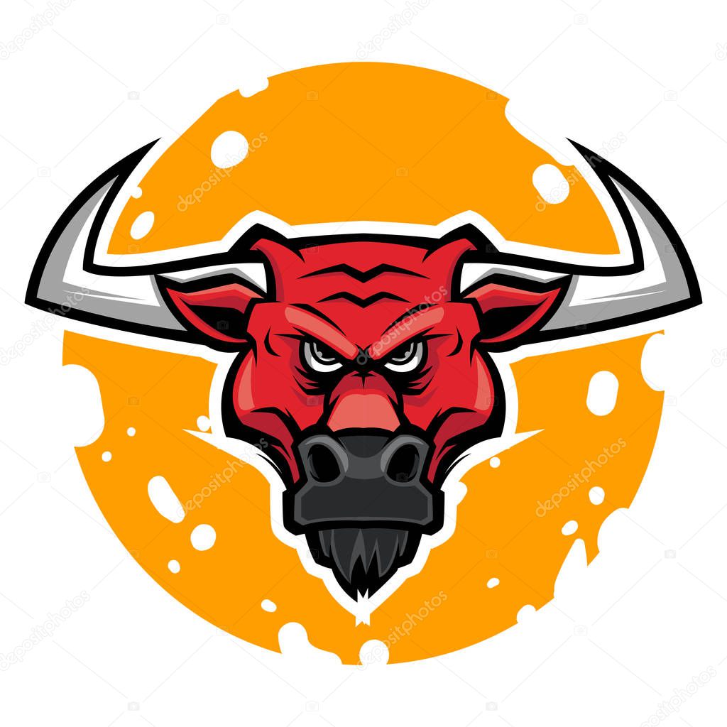 Angry bull head mascot vector illustration