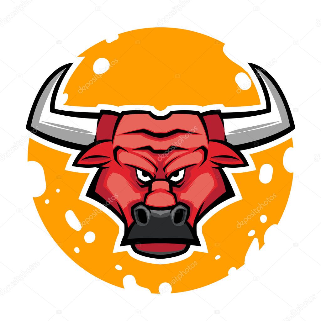 Angry bull head mascot vector illustration