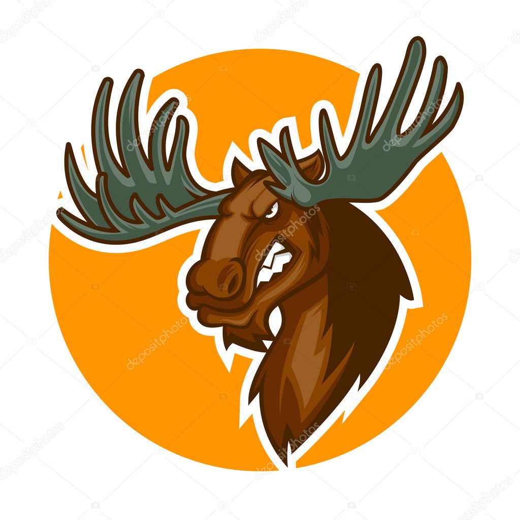 Angry deer head mascot vector illustration